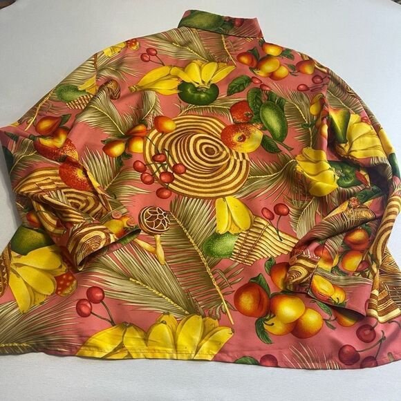 Carlisle Tropical Banana Multicolor Silk VTG Shirt Size 16 Rare - Picture 8 of 11
